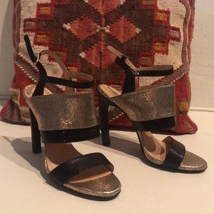 Dries Van Noten Gold/Black Heels